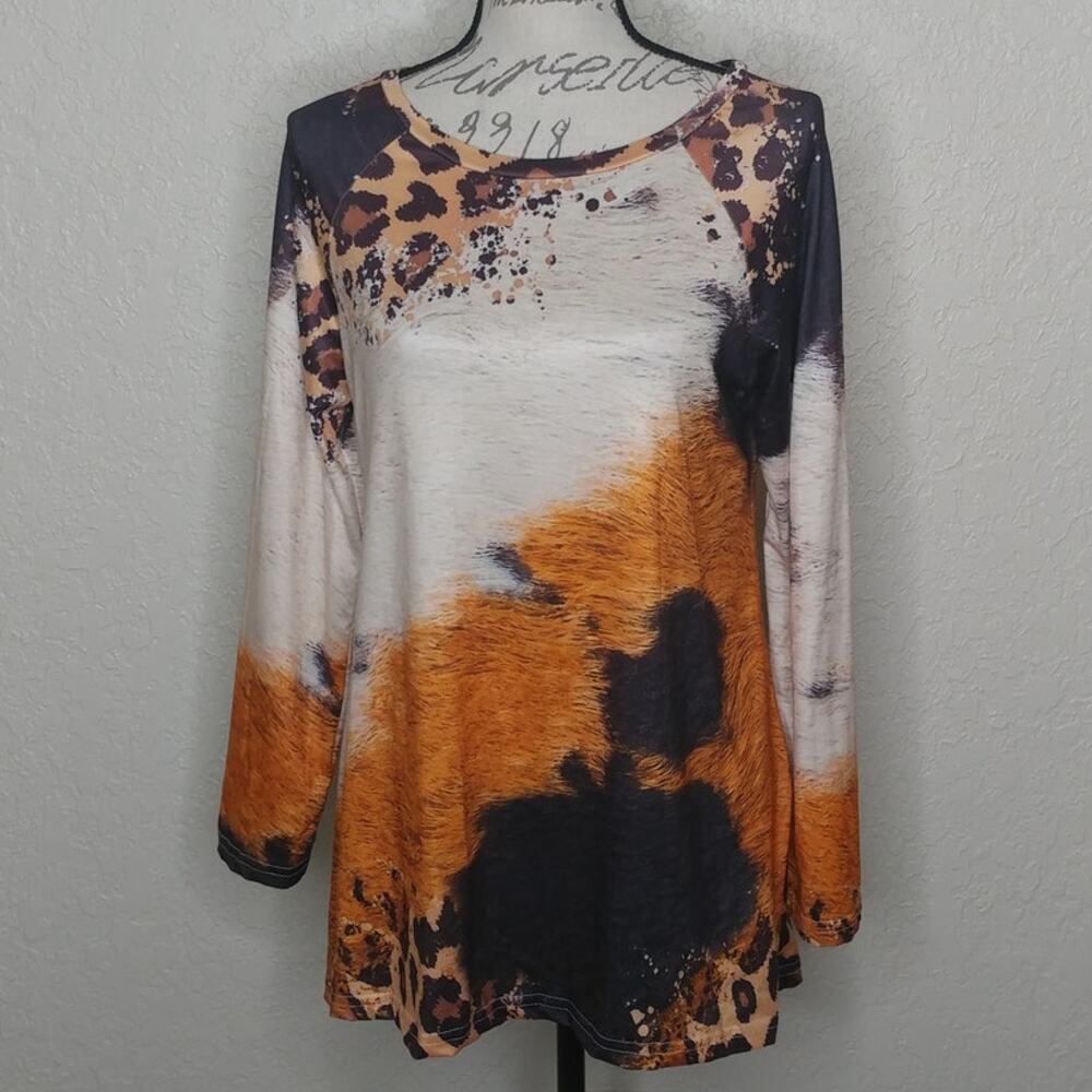Animal Print and Earth Tones Top Size S‎